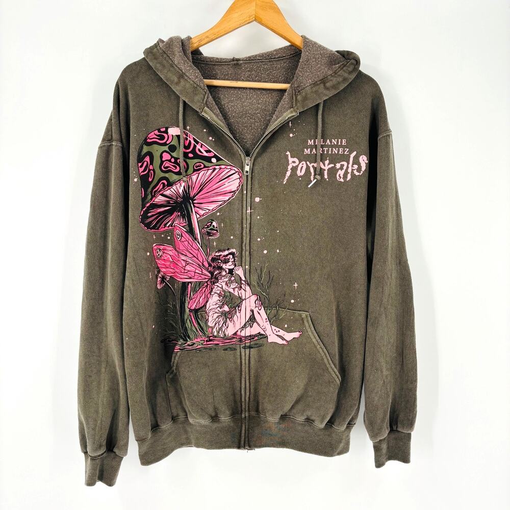 Melanie Martinez Portals Army Green Zip Up Hoodie XL Y2K